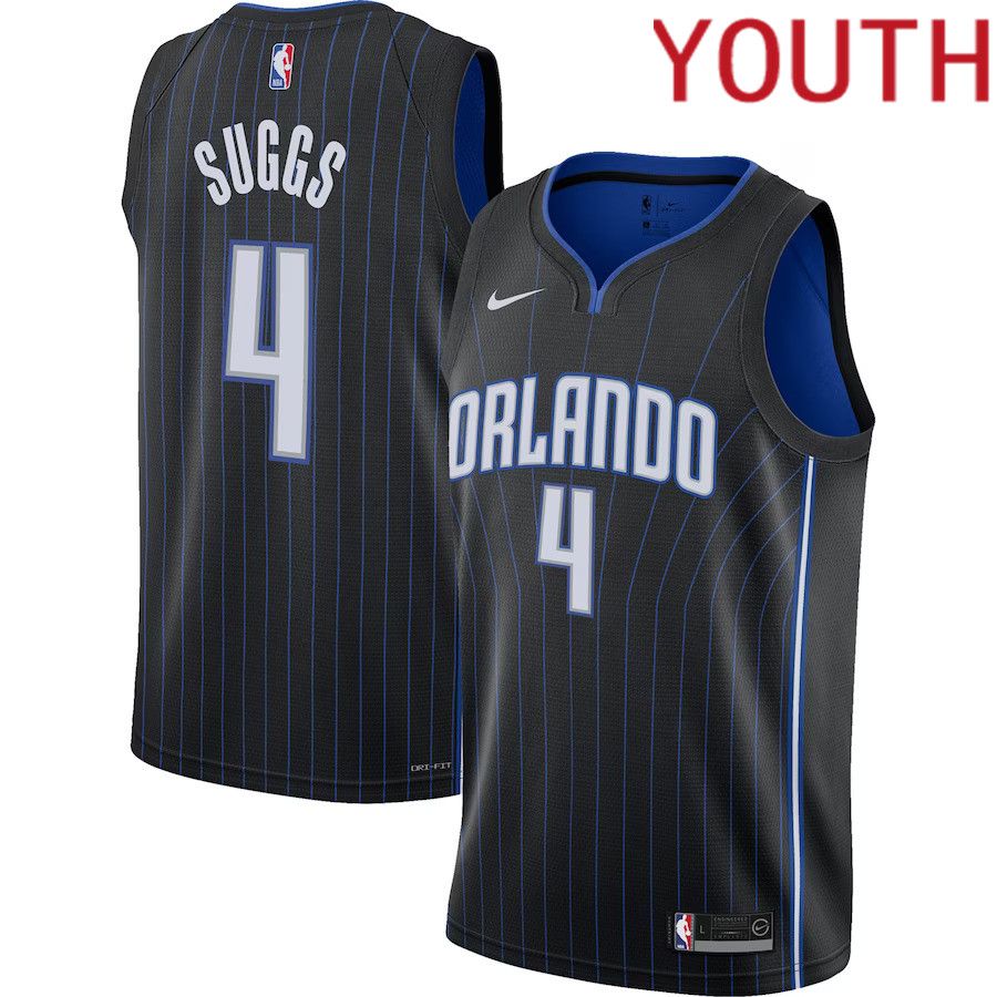Youth Orlando Magic #4 Jalen Suggs Nike Black Swingman NBA Jersey